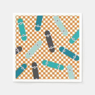 Skateboard Let's Kick It Birthday Napkin