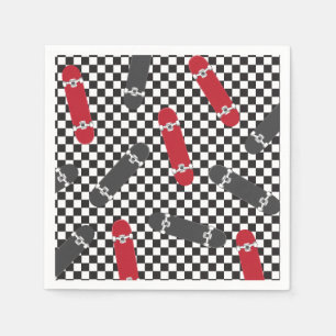 Skateboard Let's Kick It Birthday Napkin