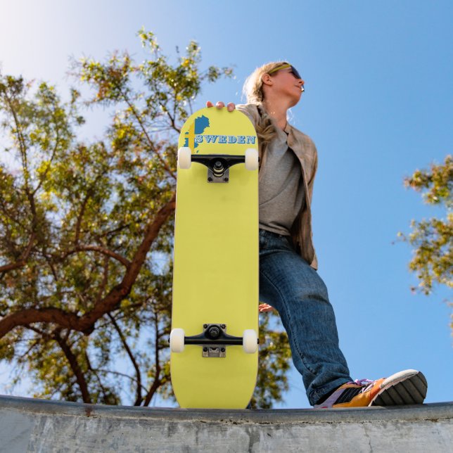 Skateboard LETTRE D'ART suédois moderne Carte Drapeau Souveni (Extérieur 1)