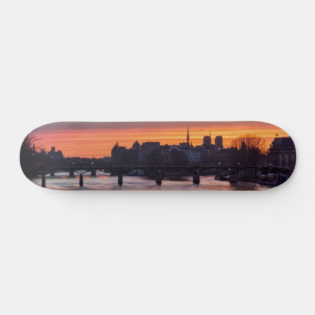 Skateboard Lever de soleil sur l'île de la Cité et Notre Dame (Horz)