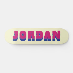 Skateboard LGBTQ Rainbow Bisexual Pride Nom personnalisé
