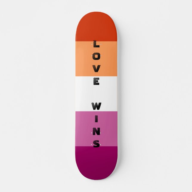 Skateboard LGBTQ Rainbow Lesbian Pride drapeau Texte personna (Devant)