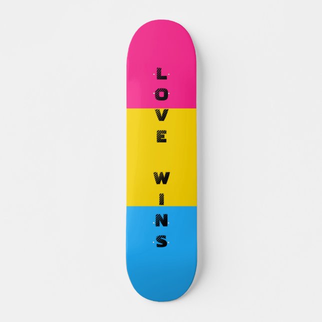 Skateboard LGBTQ Rainbow Pansexual Pride drapeau Texte person (Devant)
