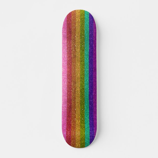 Skateboard LGBTQIA Fierté Drapeau Parties scintillant arc-en- (Devant)