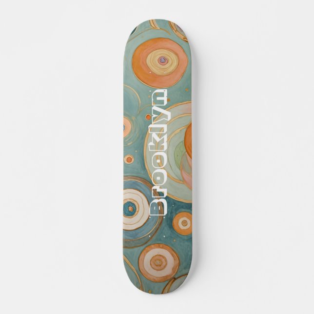 Skateboard L'harmonie de Kaleidoscope : les cercles pastel au (Devant)