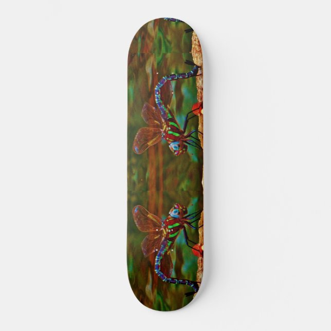 Skateboard libellule arc-en-ciel, libellule Turquoise et viol (Recto)