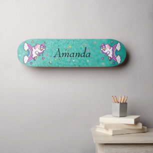 Skateboard licorne de parties scintillant