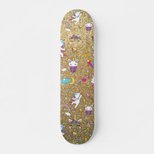 Skateboard licorne de parties scintillant