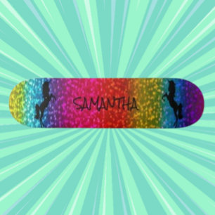 Skateboard Licorne Pailletée