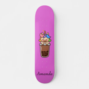 Skateboard licorne rose mignonne