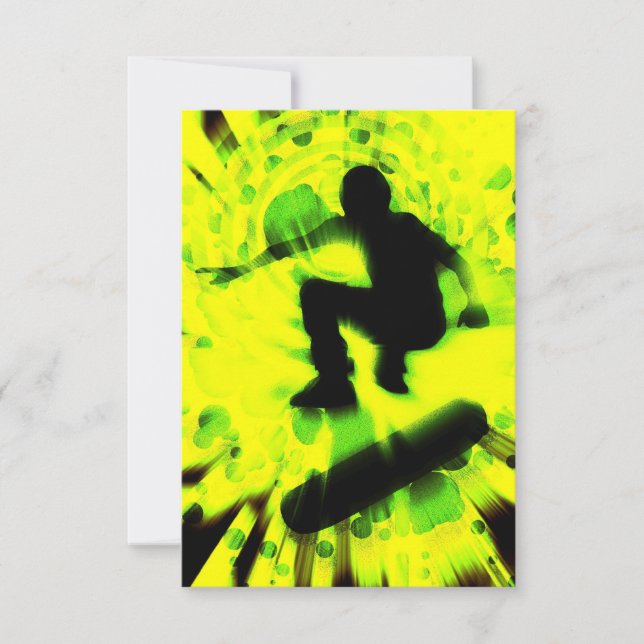 skateboard light explosion invitation (Front)