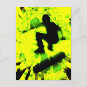 skateboard light explosion postcard