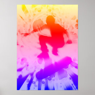 skateboard light explosion poster