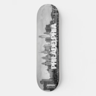 Skateboard Ligne d'horizon Philadelphie en noir et blanc