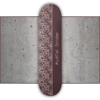 Skateboard Ligne organique abstraite marron vasière calme