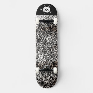 Skateboard Lignes blanches noires