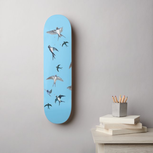 Skateboard L'Illustration De L'Avalière Volante (Art mural)