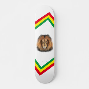 Skateboard lion aquarelle Leo roi safari animal jungle chat