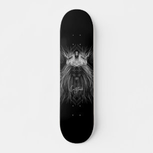 Skateboard Lion avec monogramme de couronne noir