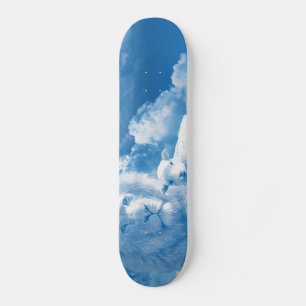 Skateboard Lion et agneau dans les nuages