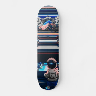 Skateboard 【lofi-art】和風 ビンテージ レトロ ネオ浮世絵盆栽アート：サイバーパンク スケートボード