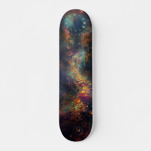 Skateboard Loin Galaxy Dans Le Temps Patinage