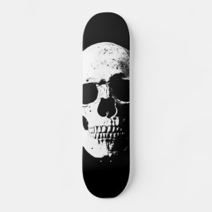 Skateboard look rétro pop art crâne