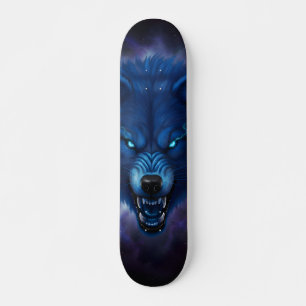 Skateboard loup bleu