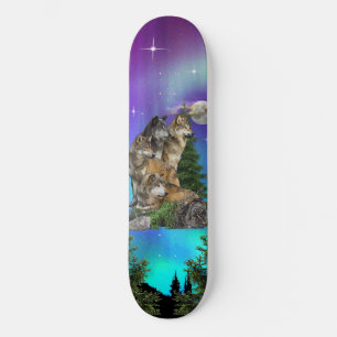 Skateboard Loup et lune