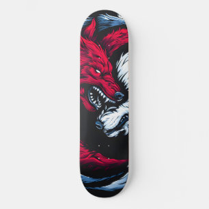 Skateboard Loup lunaire double sauvage