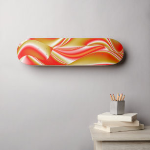 Skateboard Love and Gold Abstrait 3D Rainbowart