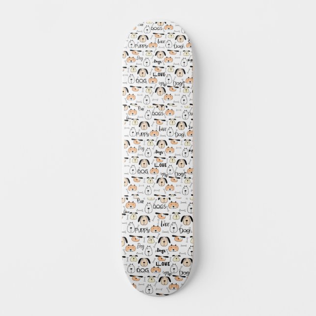 Skateboard Love Chiens et Chiens (Recto)