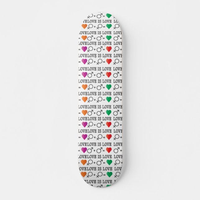 Skateboard LOVE est LOVE égalité citation dans les couleurs a (Devant)