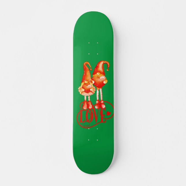 Skateboard LOVE GNOMES valentines romantiques idée cadeau de  (Devant)