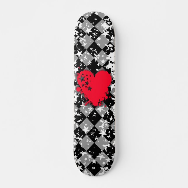 Skateboard Love Heart Star Splatt (Devant)