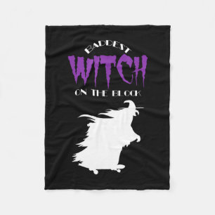 Skateboard lover - baddest witch - halloween fleece blanket