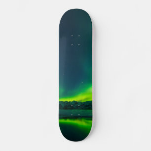 Skateboard Lumière du nord de l'Islande verte