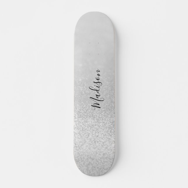 Skateboard Lumières de Parties scintillant en argent personna (Devant)