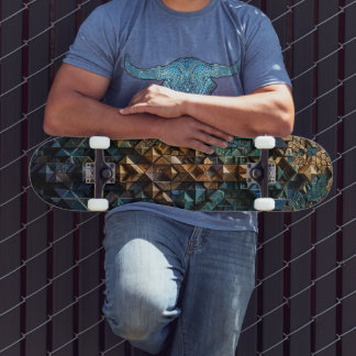 Skateboard - Luxe Deck Art Mosaïque Bleu