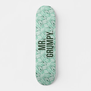 Skateboard M. Grumpy   Nom vert et Motif de caractères