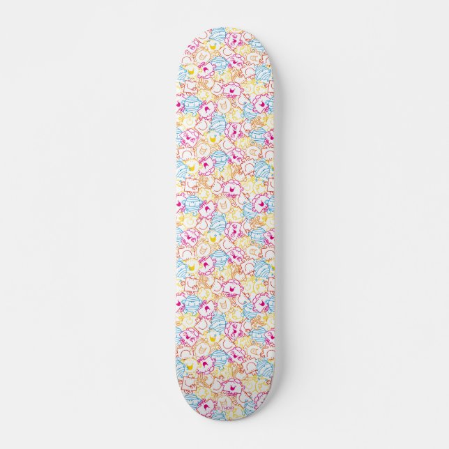 Skateboard M. Men & Little Miss | Motif couleur néon (Devant)