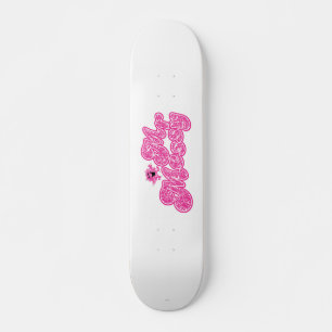 Skateboard M. Messy   Nom rose étincelant