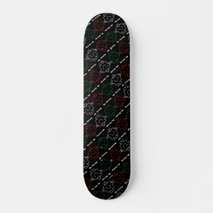 Skateboard M. Strong Motif rouge, blanc et vert