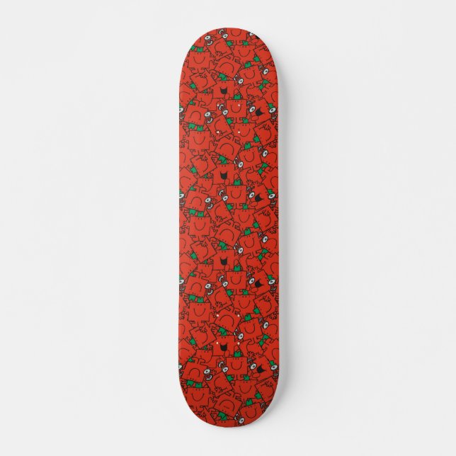 Skateboard M. Strong | Poids de levage Motif rouge et vert (Devant)
