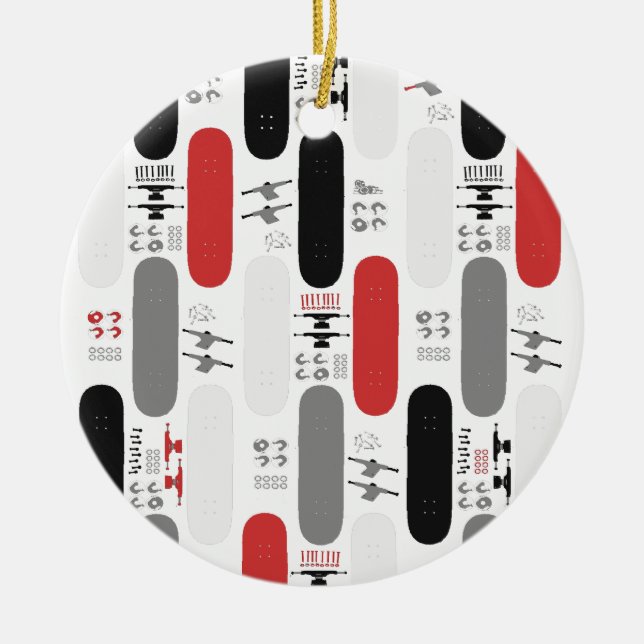 Skateboard Madness (GRB) Ceramic Ornament (Front)