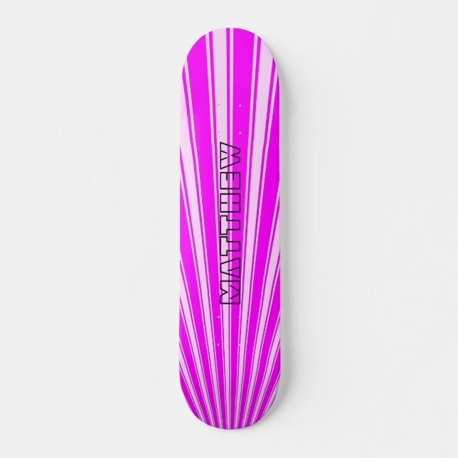Skateboard Magenta Color Stripe Funky Motif (Devant)