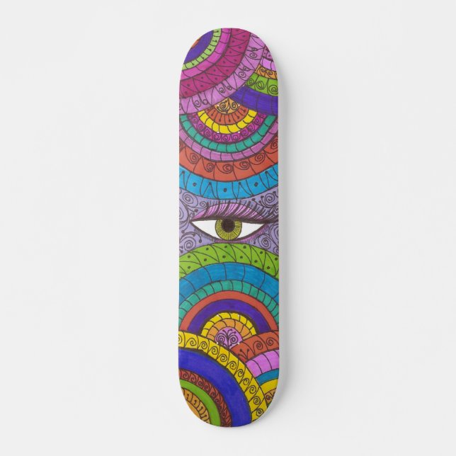 Skateboard Magie attentive Sk8board de mandala d'oeil (Devant)