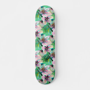 Skateboard Magnifique Monogramme japonais Sakura Cherry Tree