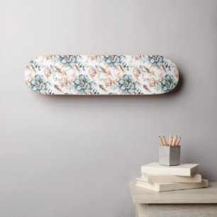 Skateboard Magnifique motif floral sans couture avec vintage