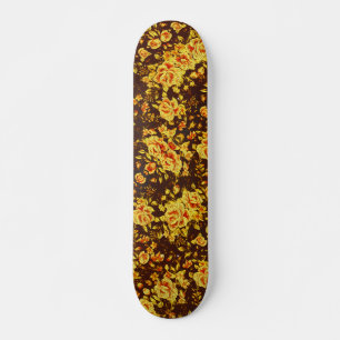 Skateboard Magnifiques fleurs jaunes vintage  